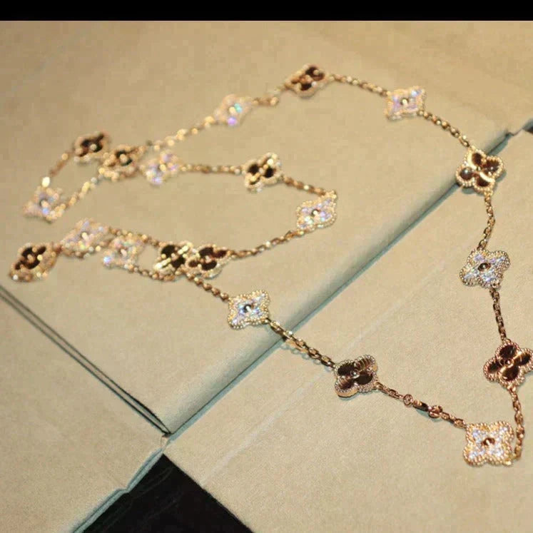 [⭐Shinejoy]CLOVER 20 MOTIFS LASER DIAMOND NECKLACE