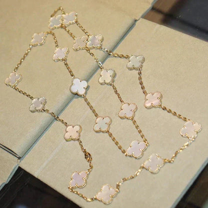 [⭐Shinejoy]CLOVER 20 MOTIFS WHITE MOP NECKLACE