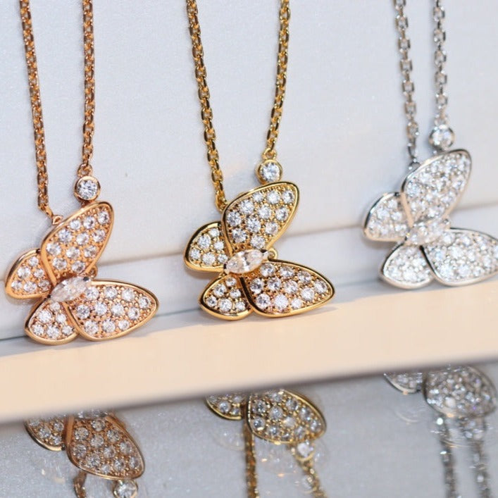 [⭐Shinejoy]BUTTERFLY DIAMOND NECKLACE