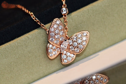 [⭐Shinejoy]BUTTERFLY DIAMOND NECKLACE