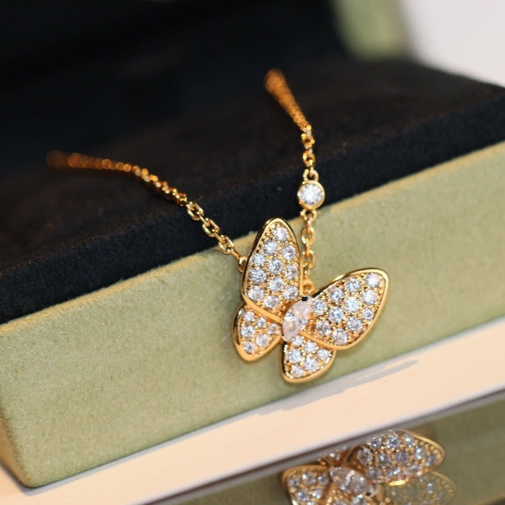 [⭐Shinejoy]BUTTERFLY DIAMOND NECKLACE