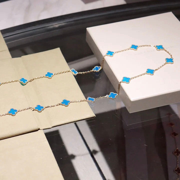 [⭐Shinejoy]CLOVER 20 MOTIFS TURQUOISE GOLD