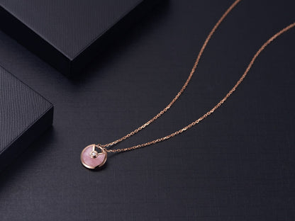 [⭐Shinejoy]AMULETTE ROSE GOLD PINK MOP NECKLACE