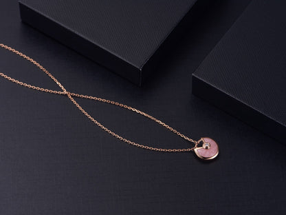 [⭐Shinejoy]AMULETTE ROSE GOLD PINK MOP NECKLACE