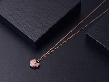 [⭐Shinejoy]AMULETTE ROSE GOLD PINK MOP NECKLACE