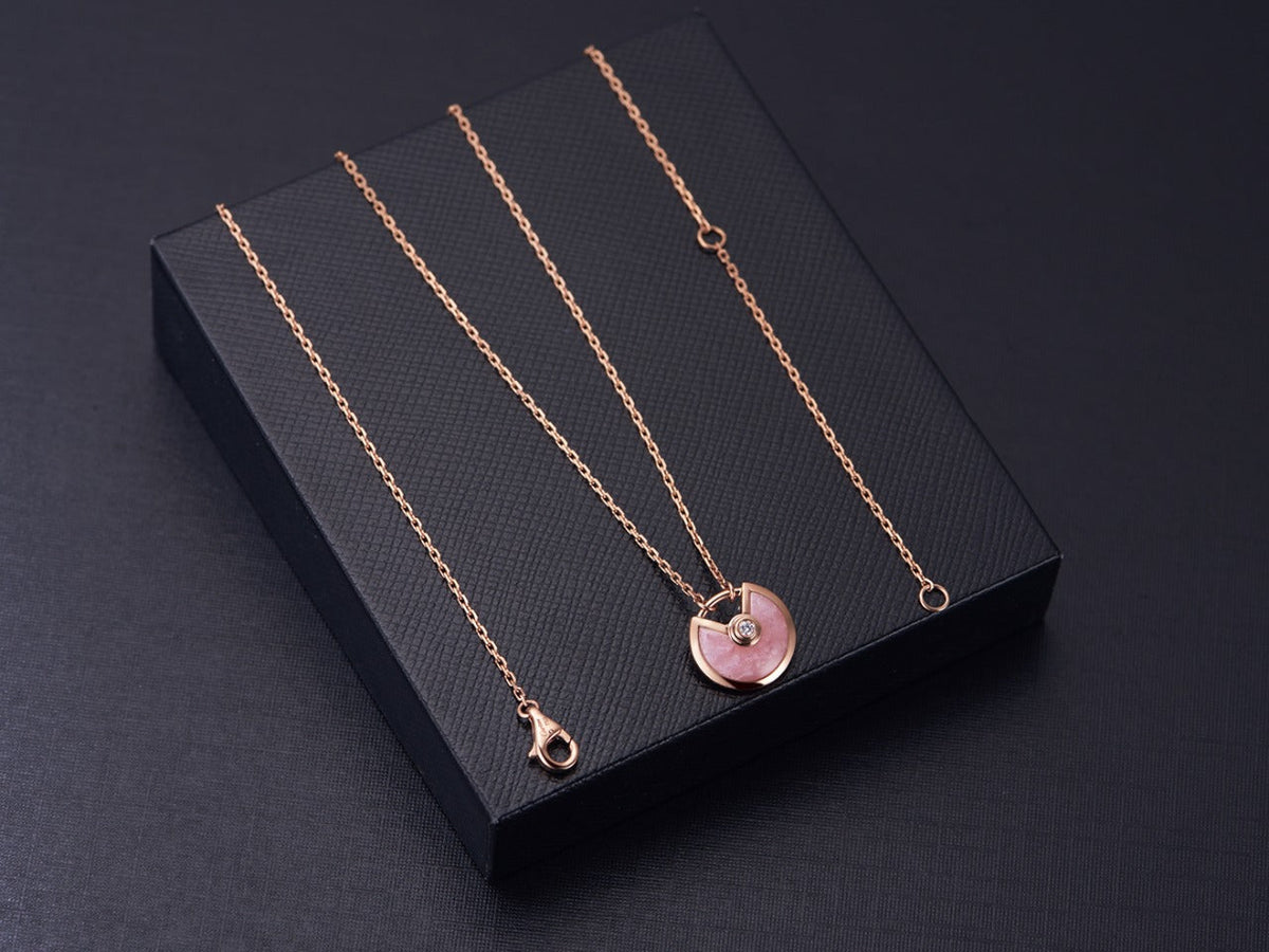 [⭐Shinejoy]AMULETTE ROSE GOLD PINK MOP NECKLACE