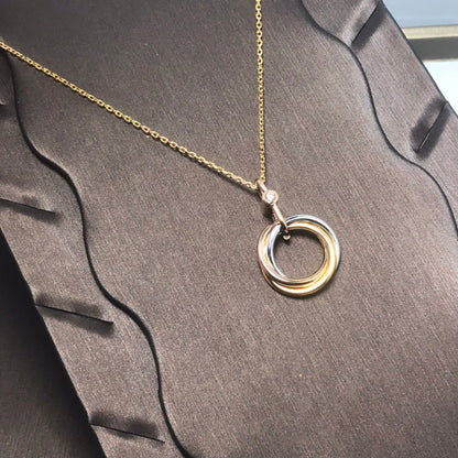 [⭐Shinejoy]TRINITY SILVER GOLD PINK GOLD NECKLACE