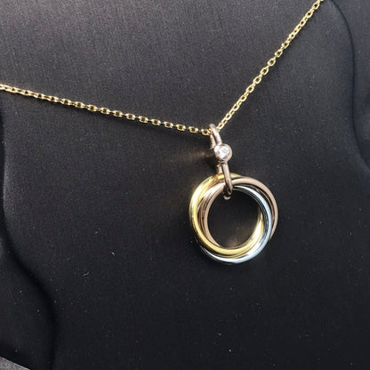 [⭐Shinejoy]TRINITY SILVER GOLD PINK GOLD NECKLACE