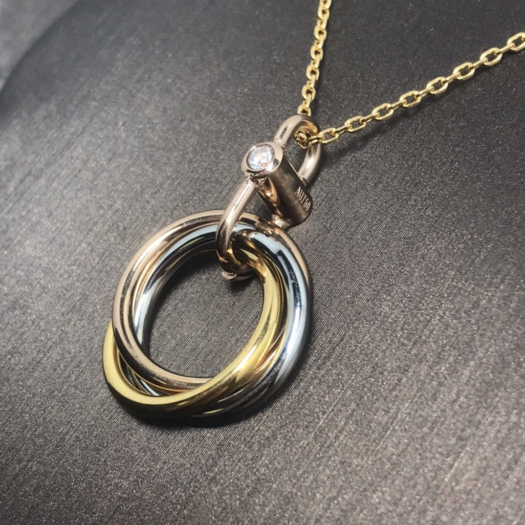 [⭐Shinejoy]TRINITY SILVER GOLD PINK GOLD NECKLACE