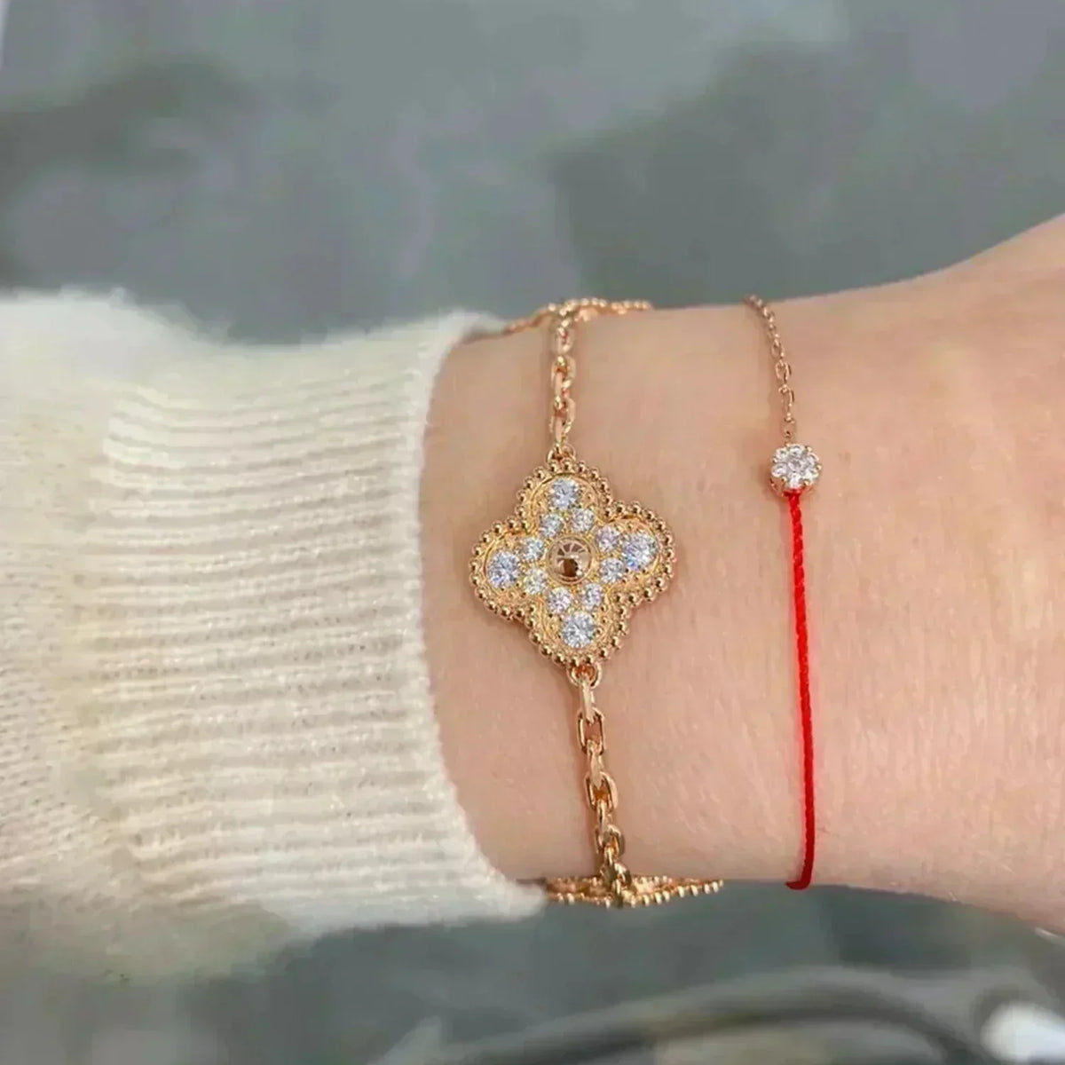 [⭐Shinejoy] CLOVER 5 MOTIF FULL DIAMOND BRACELET COLLECTION