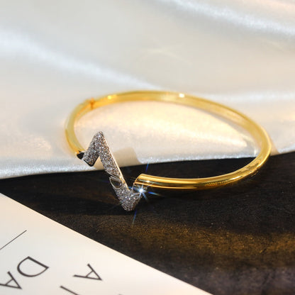 [⭐Shinejoy]VOLTE UPSITE DOWN GOLD DIAMOND BRACELET