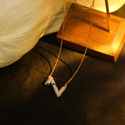 [⭐Shinejoy]VOLT SILVER DIAMOND PEDANT NECKLACE