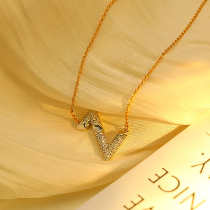 [⭐Shinejoy]VOLT SILVER DIAMOND PEDANT NECKLACE