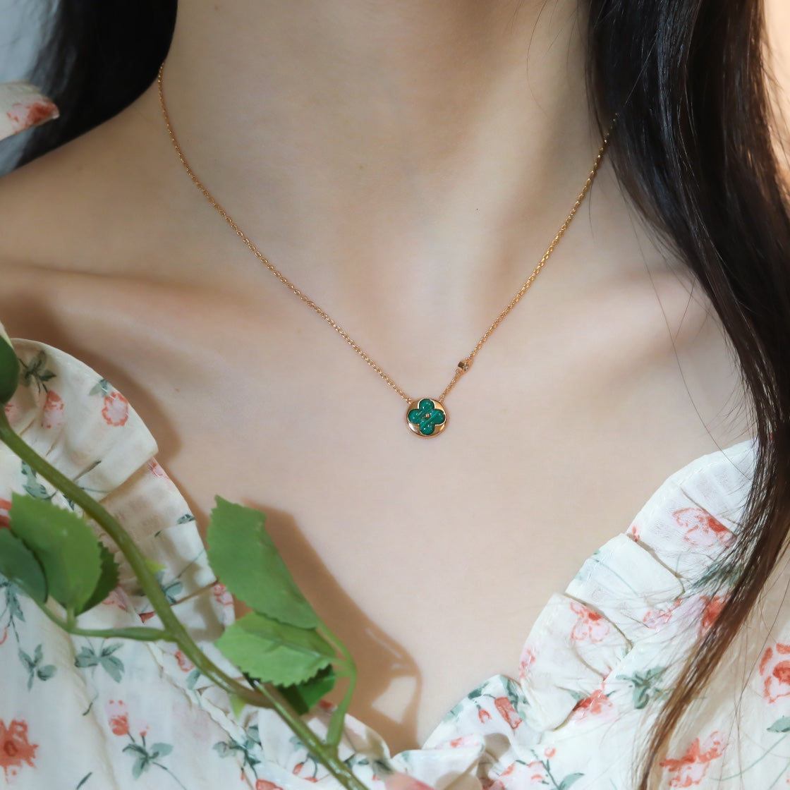[⭐Shinejoy]SUN PEDANT PINK GOLD 1 DIAMOND NECKLACE