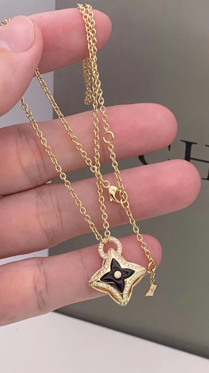 [⭐Shinejoy]STAR PEDANT PINK GOLD DIAMOND NECKLACE