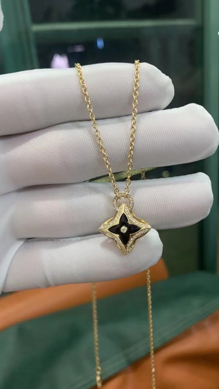 [⭐Shinejoy]STAR PEDANT PINK GOLD DIAMOND NECKLACE