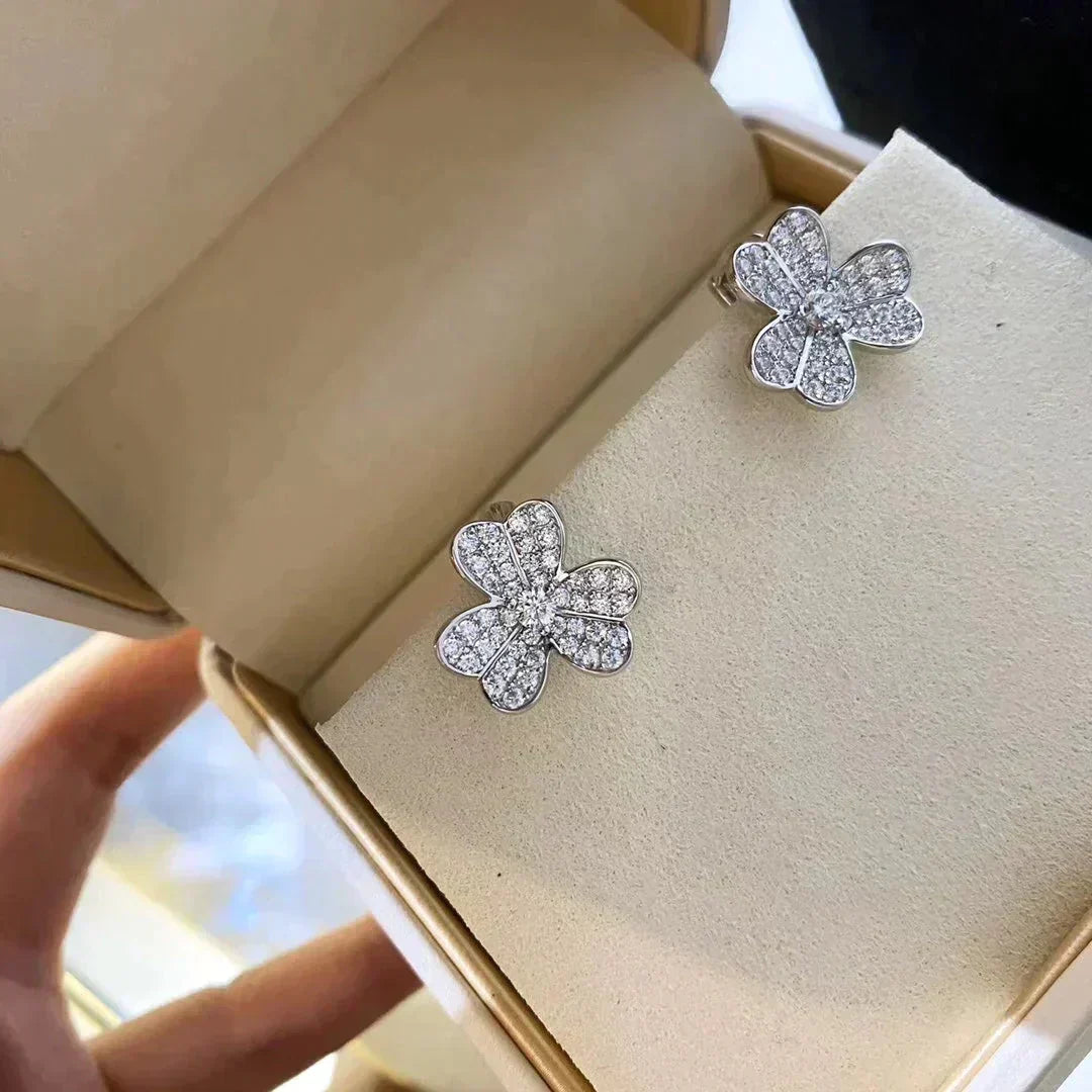 [⭐Shinejoy]CLOVER COMOS DIAMOND EARRINGS SILVER