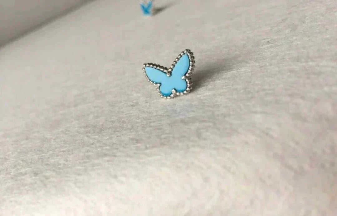 [⭐Shinejoy]BUTTERFLY TURQUOISE EARRINGS SILVER
