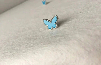 [⭐Shinejoy]BUTTERFLY TURQUOISE EARRINGS SILVER