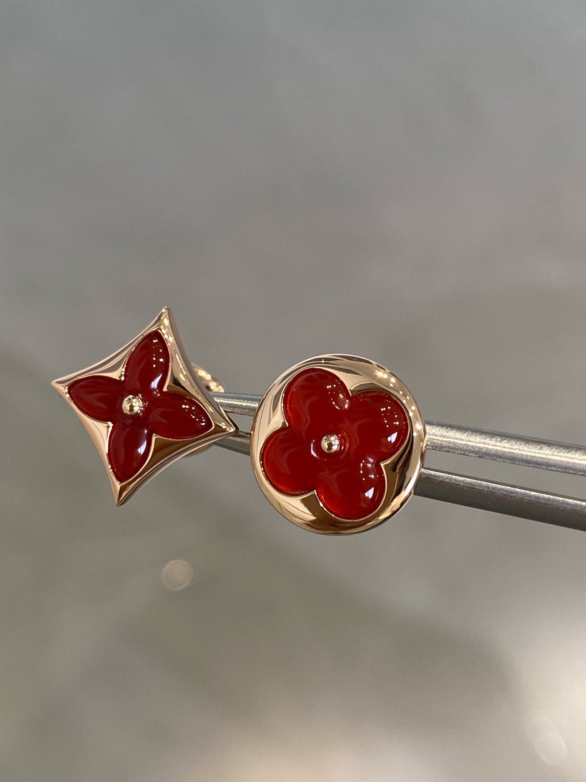 [⭐Shinejoy]STAR AND SUN PINK GOLD CARNELIAN STUD EARRINGS