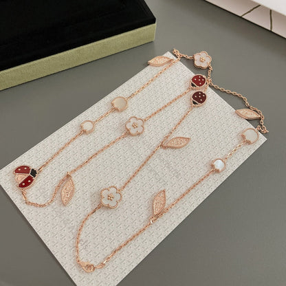 [⭐Shinejoy]LUCKY SPRING 15 MOTIFS ROSE GOLD NECKLACE
