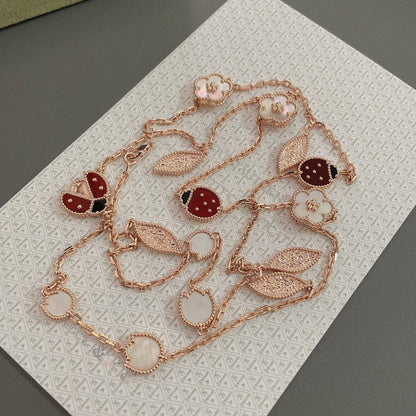 [⭐Shinejoy]LUCKY SPRING 15 MOTIFS ROSE GOLD NECKLACE