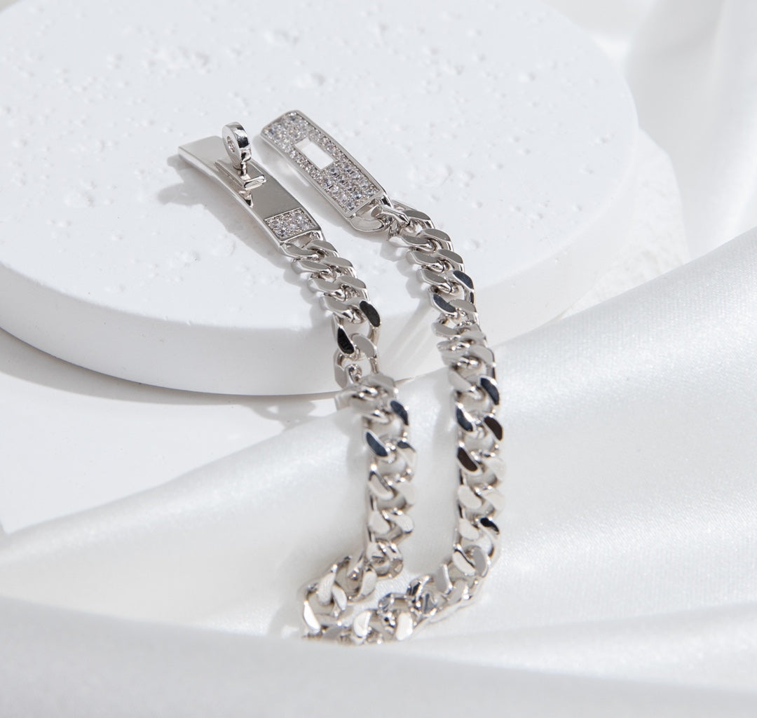 [⭐Shinejoy]KELLY CHAIN SILVER DIAMOND BRACELET