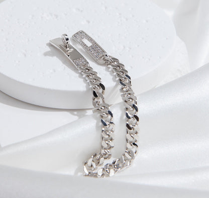 [⭐Shinejoy]KELLY CHAIN SILVER DIAMOND BRACELET