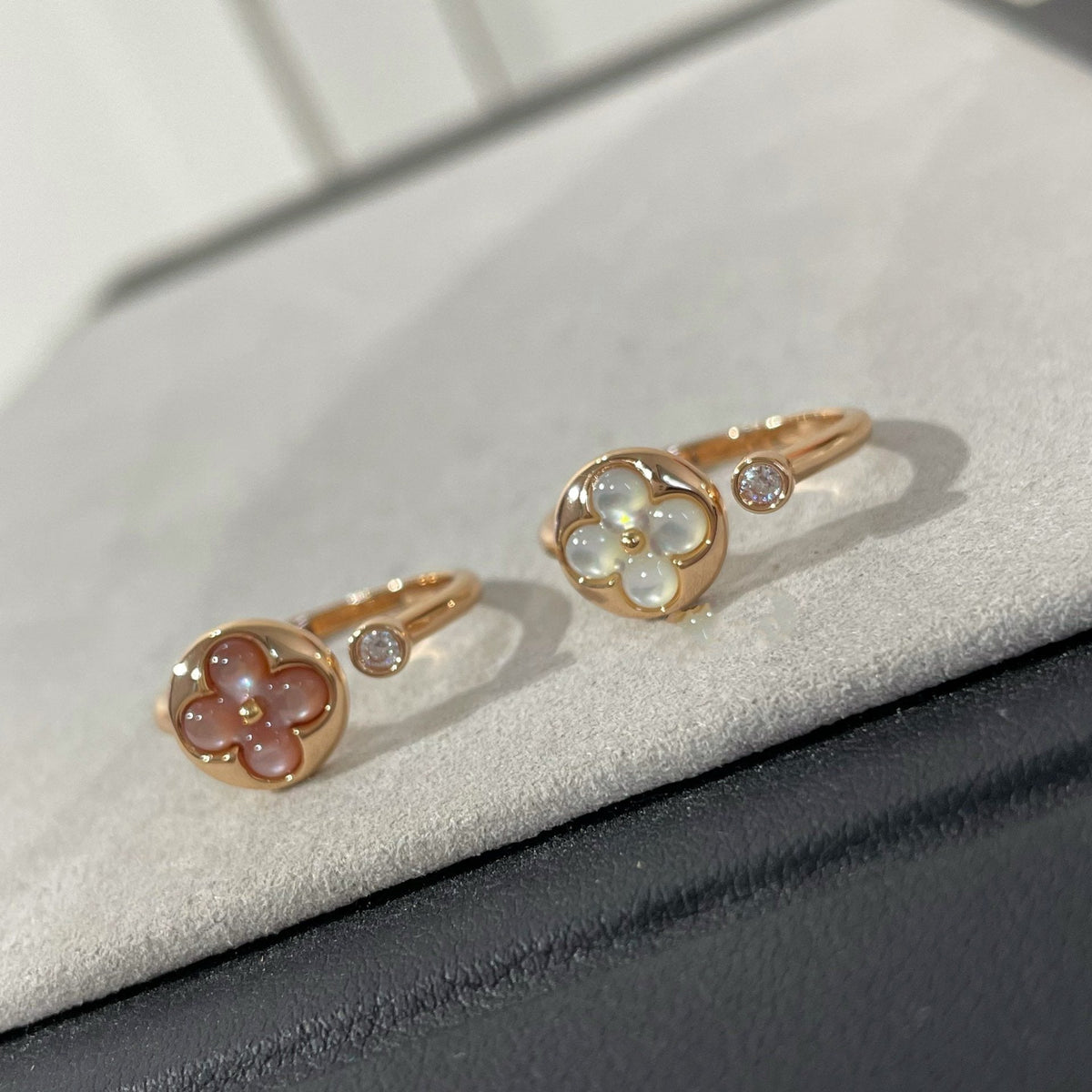 [⭐Shinejoy]SUN 1 DIAMOND PINK MOP RING
