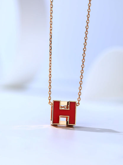 [⭐Shinejoy]H CAGE PINK GOLD NECKLACE