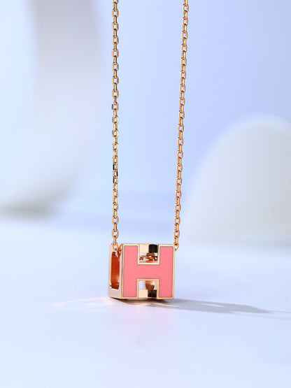 [⭐Shinejoy]H CAGE PINK GOLD NECKLACE