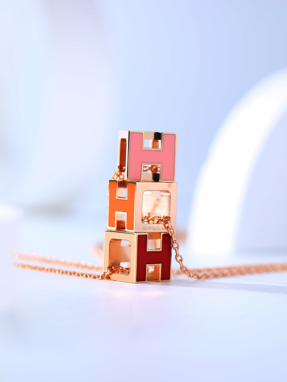 [⭐Shinejoy]H CAGE PINK GOLD NECKLACE