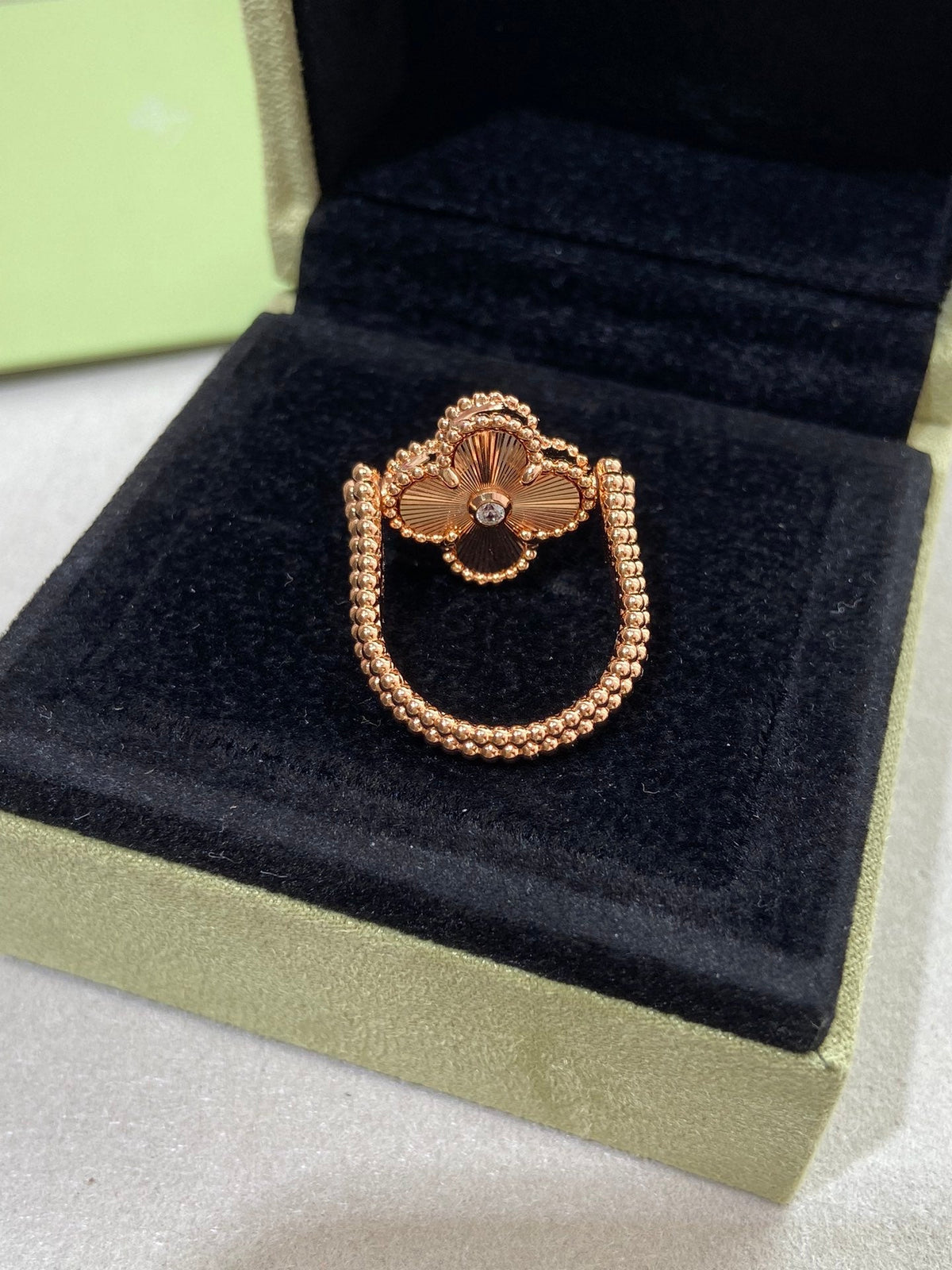 [⭐Shinejoy]CLOVER RIVERSIBLE ROSE GOLD RING