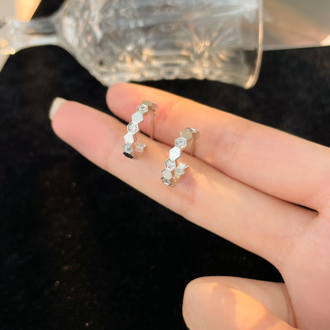 [⭐Shinejoy]BEE LOVE DIAMOND HOOP EARRINGS
