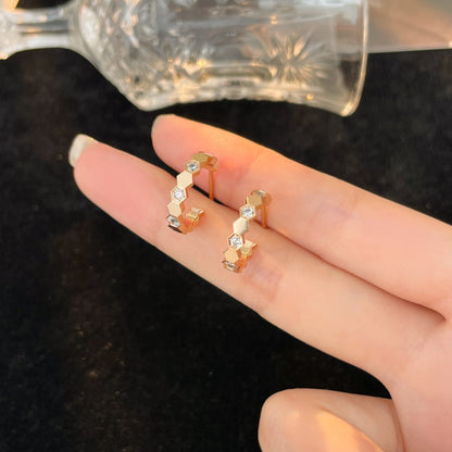 [⭐Shinejoy]BEE LOVE DIAMOND HOOP EARRINGS