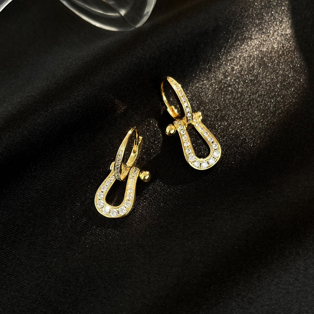 [⭐Shinejoy]FORCE 10 FULL DIAMOND DROP EARRINGS MEDIUM MODEL