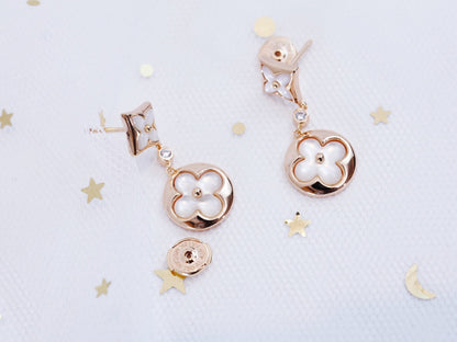 [⭐Shinejoy]STAR AND SUN PINK GOLD MOP DROP EARRINGS
