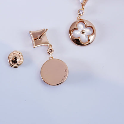 [⭐Shinejoy]STAR AND SUN PINK GOLD MOP DROP EARRINGS