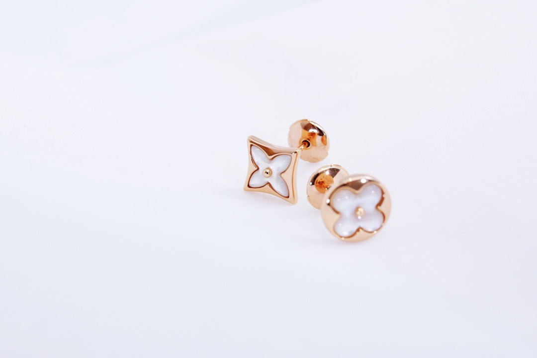 [⭐Shinejoy]STAR AND SUN PINK GOLD MOP STUD EARRINGS