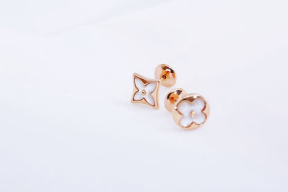 [⭐Shinejoy]STAR AND SUN PINK GOLD MOP STUD EARRINGS