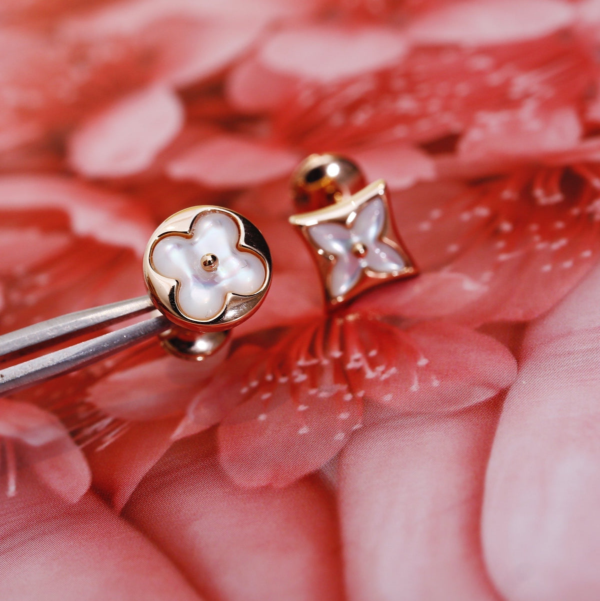 [⭐Shinejoy]STAR AND SUN PINK GOLD MOP STUD EARRINGS