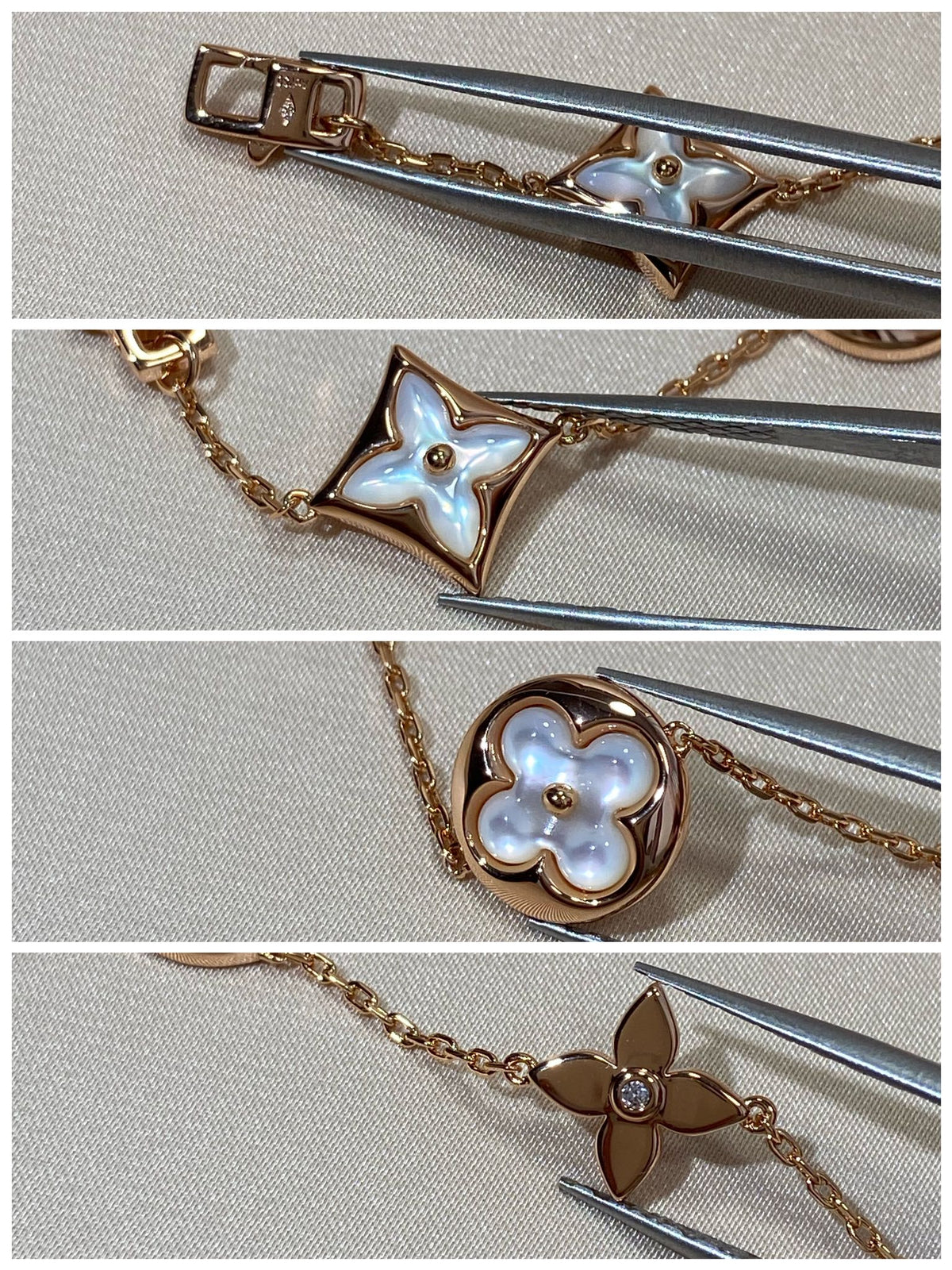 [⭐Shinejoy]STAR AND SUN 5 MOTIF MOP PINK GOLD BRACELET