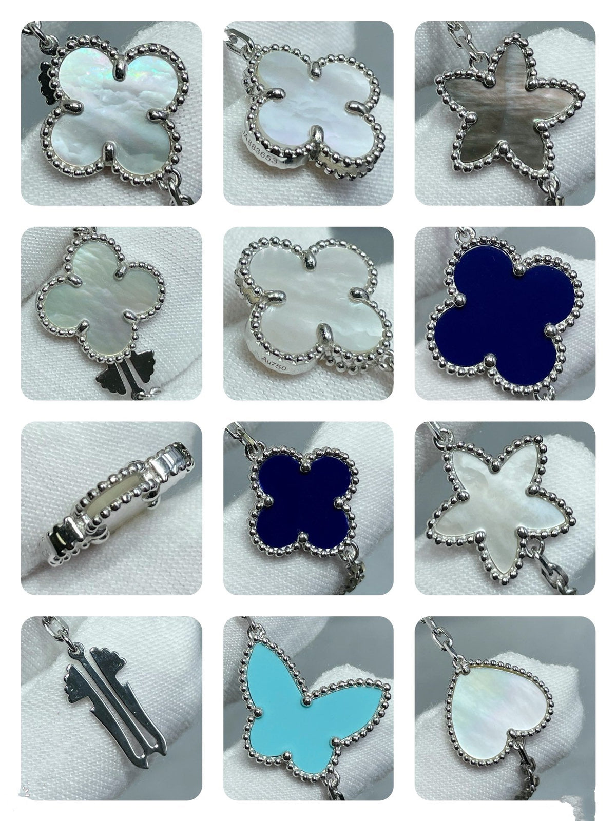 [⭐Shinejoy]LUCKY CLOVER SILVER 11 MOTIF NECKLACE