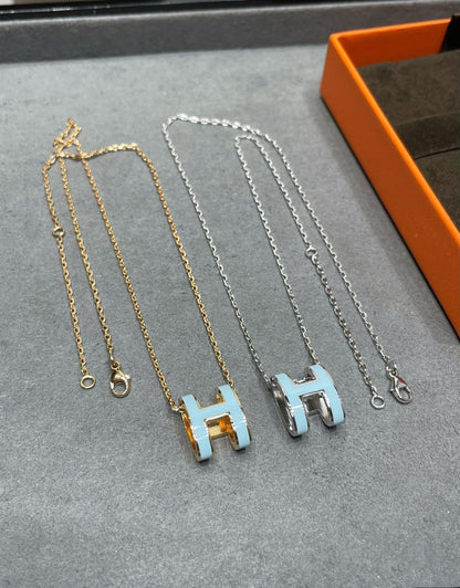 [⭐Shinejoy]POP H SKY BLUE NECKLACE
