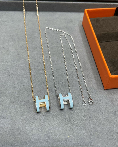 [⭐Shinejoy]POP H SKY BLUE NECKLACE