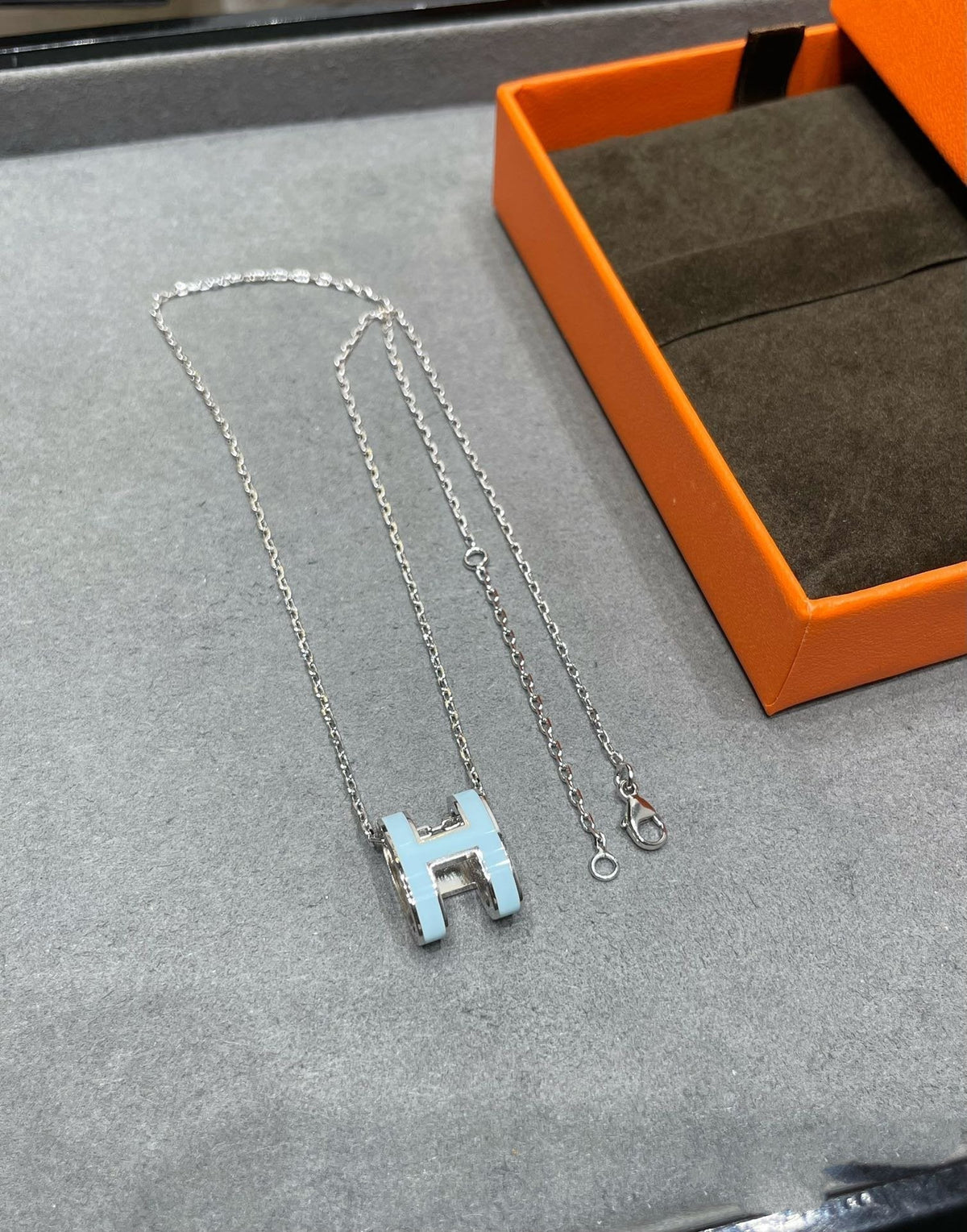 [⭐Shinejoy]POP H SKY BLUE NECKLACE