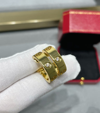 [⭐Shinejoy]LOVE 5.5MM 1 DIAMOND EARRINGS
