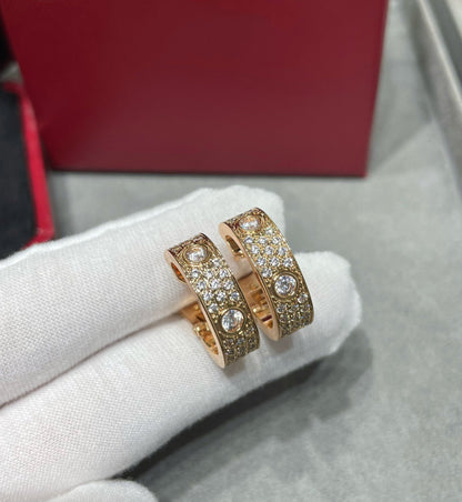 [⭐Shinejoy]LOVE 5.5MM DIAMOND PAVED EARRINGS
