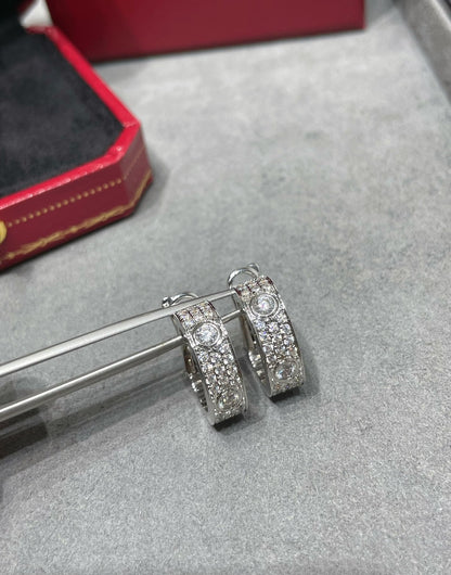 [⭐Shinejoy]LOVE 5.5MM DIAMOND PAVED EARRINGS