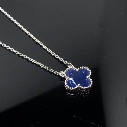[⭐Shinejoy]CLOVER PIETERSITE SILVER LONG NECKLACE